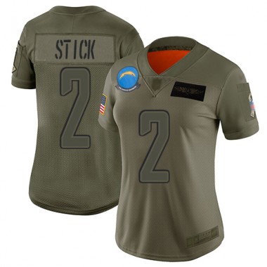 Los Angeles Chargers NFL Football Easton Stick Olive Jersey Women Limited #2 2019 Salute to Service->los angeles chargers->NFL Jersey